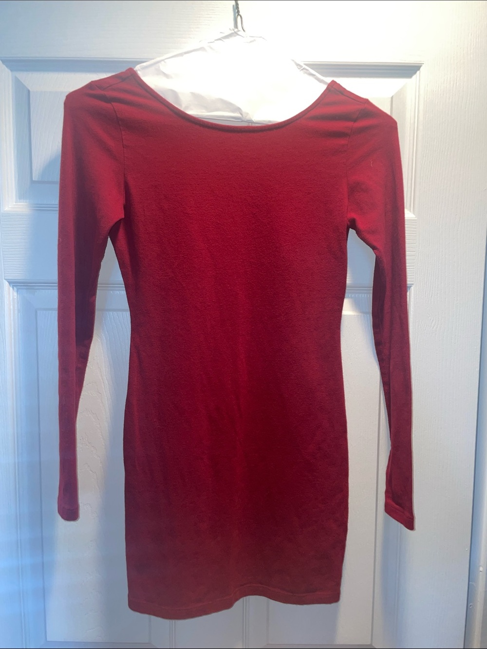 Forever 21 Burgundy Long-Sleeve Bodycon Dress
